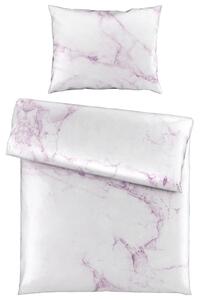 POSTELJNINA PINK MARBLE 140/200 cm saten svetlo siva