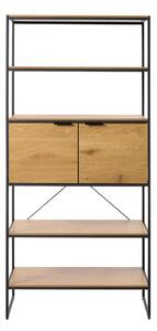 Regal v hrastovem dekorju v naravni barvi 90x190x40 cm Cesura – Unique Furniture