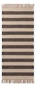 Črno-kremno bel obojestranski ročno tkan tekač iz jute 80x200 cm Playa – Hanse Home