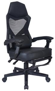 GAMING STOL kovina, umetna masa, tekstil črna