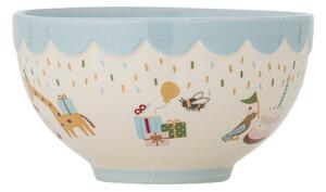 Svetlo modra/kremno bela otroška skleda iz kamenine ø 13,5 cm Celebrate – Bloomingville Mini