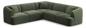 Zelena žametna kotna sedežna garnitura Campi – Cosmopolitan Design