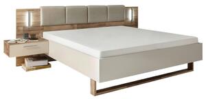 POSTELJNA GARNITURA 180 cm x 200 cm , leseni material barve hrasta, barve šampanjca