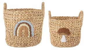 Otroške škatle za shranjevanje iz vodne hijacinte v naravni barvi v kompletu 2 ks ø 32x32 cm Agnes – Bloomingville Mini
