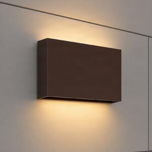 Lindby Lucande LED zunanja stenska svetilka Jarte, 20 cm, rjava, IP65, Rjava / rjasta, Plastika, Sodobni