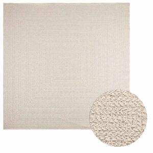 VidaXL Rug "ZIZUR" Cream 240x240 cm Juta videz Notranje in zunanje