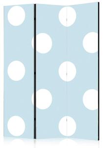 PARAVAN 135/172/3 cm bela, pastelno modra