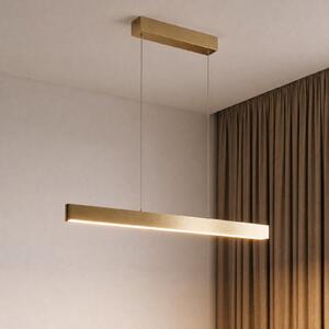 Lucande Smart LED viseče svetilo Mylosh, zlato, CCT, Tuya, zatemnjen, Zlata / medeninasta, Dnevna soba / jedilnica, Aluminij, Sodobni
