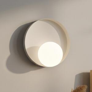 EMIBIG LIGHTING Stenna svetilka Kido K1, bež, jeklo/steklo, Ø 20 cm, zatemnjen, Bež, Dnevna soba / jedilnica, Kovina, Sodobni
