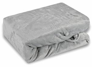 Posteljna rjuha iz mikropliša siva EMI, Ponjava 90 (100)x200
