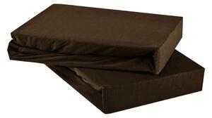 Posteljna rjuha temno rjava jersey EMI, Otroška rjuha 60x120