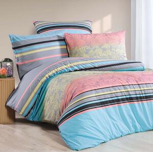 BOMBAŽNA POSTELJNINA DABY TURKIZNA EMI, Francoski set1 200x220 + 2x (70x90)