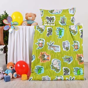 Otroška posteljnina Jungle zelena EMI, Otroški set 90x130 + 45x65