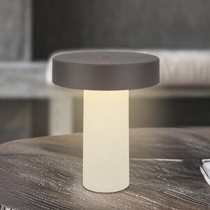 Briloner LED-akumulatorska namizna svetilka Bito, antracit/bela, višina 20 cm, IP44, zatemnjen, Črna, Dnevna soba / jedilnica, Kovina, Sodobni
