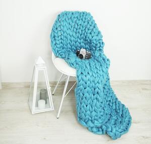 Pletena odeja modra 120 x 150 cm EMI