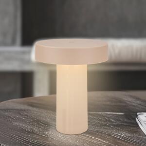 Briloner LED-akumulatorska namizna svetilka Bito, bež/bež, višina 20 cm, IP44, zatemnjen, Bež, Dnevna soba / jedilnica, Kovina, Sodobni