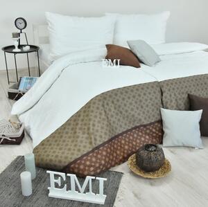 Posteljnina Escala saten belo-rjava EMI, Standardni enojni posteljni komplet vključuje 1x 140x200 + 1x 70x90