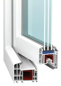 PVC okno (80 x 8 cm, Smer odpiranja: Levo, Bela)