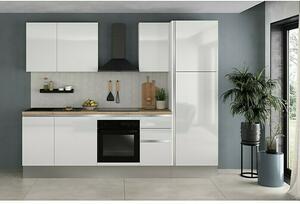 Marinelli Cucine Predsestavljena kuhinja hrast Gianna Natur (Širina: 275 cm, Bele barve, Anschlag desno, Z električnimi napravami)