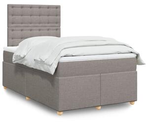 VidaXL Box spring postelja z vzmetnico taupe 120x190 cm blago