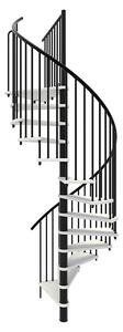 Minka Spiralno stopnišče Spiral Smart (Premer: 120 cm, Črna, Barva stopnice: Bela, Višina nadstropja: 305 cm)