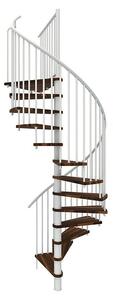 Minka Spiralno stopnišče Spiral Smart (Premer: 120 cm, Bela, Barva stopnice: Oreh, Višina nadstropja: 305 cm)