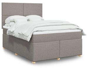 VidaXL Box spring postelja z vzmetnico taupe 160x200 cm blago