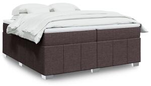 VidaXL Box spring postelja z vzmetnico temno rjav 200x200 cm blago