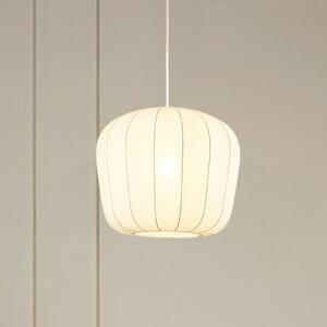 Lindby Obesek Helin, bel, Ø 35 cm, tkanina, zatemnjen, Bela, Dnevna soba / jedilnica, Tkanine / tekstil, Sodobni