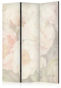 Paravan - Blooming Peonies - Bright Large Flowers Enveloped in White Mist