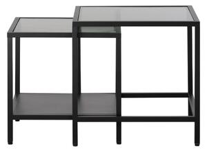 Steklene stranske mizice v kompletu 2 ks 50x50 cm Bronco – Unique Furniture