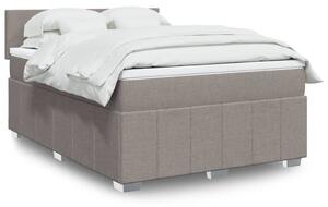 VidaXL Box spring postelja z vzmetnico taupe 140x200 cm blago