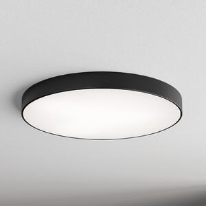 TEMAR LIGHTING Stropna svetilka Cleo s steklenim difuzorjem, črna, Ø 78 cm, zatemnjen, Črna, Dnevna soba / jedilnica, Kovina, Sodobni