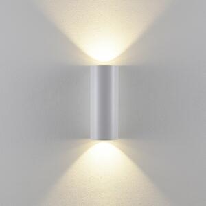 Deko-Light Zunanja stenska svetilka CAN, bela, dvosvetlobna, Ø 8 cm, IP65, kovinska, GU10, zatemnjen, Bela, Aluminij