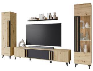 P & B Dnevni Regal Helsinki 2, Barva Hrasta, 4-Delno