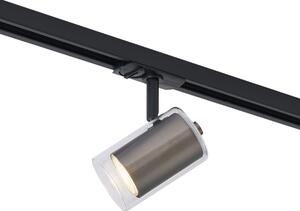 Sodobni reflektor Gunmetal s prozornim steklom za enofazni sistem tirnic - Iconic Lloyd
