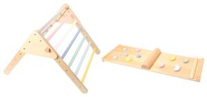 Lesen Piklerjev trikotnik MONTY, 59 cm, z Montessori ploščo, večbarven ELIS design