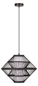 Lucide Visoka svetilka PASQUINO, črna, Ø 40 cm, vezan les, E27, zatemnjen, Črna, Dnevna soba / jedilnica, Les