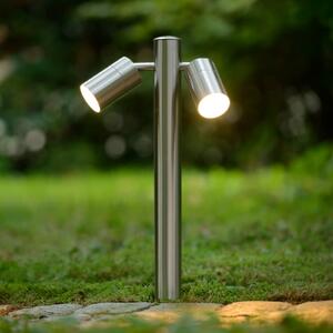 Lucide Zunanja svetilka ARNE, kromirana, z dvema kriloma. Višina 50 cm, IP44, GU10-LED, Krom, Kovina, Sodobni