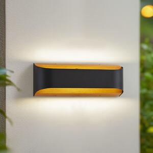 Lindby LED zunanja stenska svetilka Lenore, črna, kovina, 36,5 cm, Črna, Aluminij, Sodobni