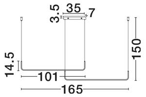 STRITA VISEČA LED SVETILKA/3200K/42W/1849Lm/ČRNA NL9001103