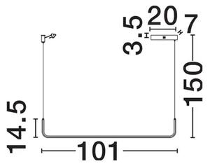 STRITA VISEČA LED SVETILKA/3200K/20W/1062Lm/ČRNA NL9001102
