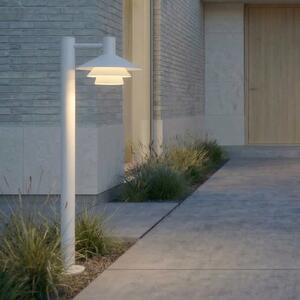 Lucande LED-ulična svetilka Montaro, 100 cm, bela, Bela, Aluminij, Sodobni