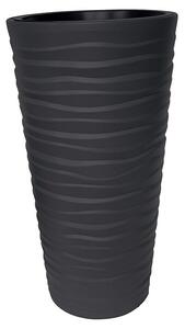 Okrogli stebrasti cvetlični lonec (Zunanje dimenzije (Ø x V): 40 x 75 cm, Plastika, Antracit)