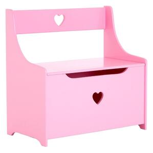 Rožnata otroška omarica s klopjo 60x62x34 cm Pink Heart – Premier Housewares