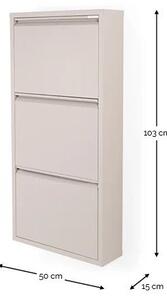Sivorjava kovinska preklopna omarica za čevlje 50x103x15 cm Billy – Spinder Design