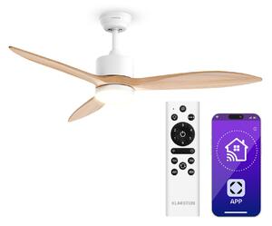 Klarstein SkyBreeze pametni stropni ventilator z lučjo | 132 cm | 27 W | Tihi | LED | les