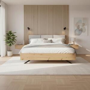 Bessagi Home Oblazinjena Postelja Dormio, Hrast, 180x200