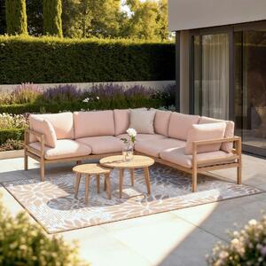 Bessagi Garden Lounge Garnitura Livia, Roza, Naravne Barve, 4-Delno