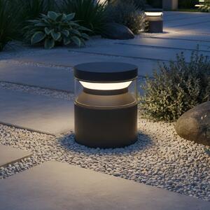IDEAL LUX Ideal Lux LED-svetilka za podnožje Boeing, črna, višina 15 cm, Črna, Kovina